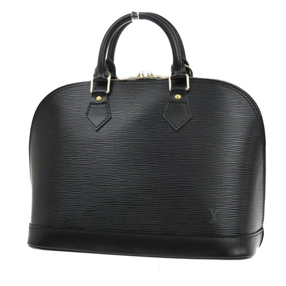 LOUIS VUITTON LV Logo Alma Hand Bag Epi Leather Black Gold France M52142 14RF427 - Picture 1 of 16